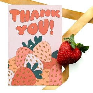 20 4x6 Strawberry Insert Thank You Cards